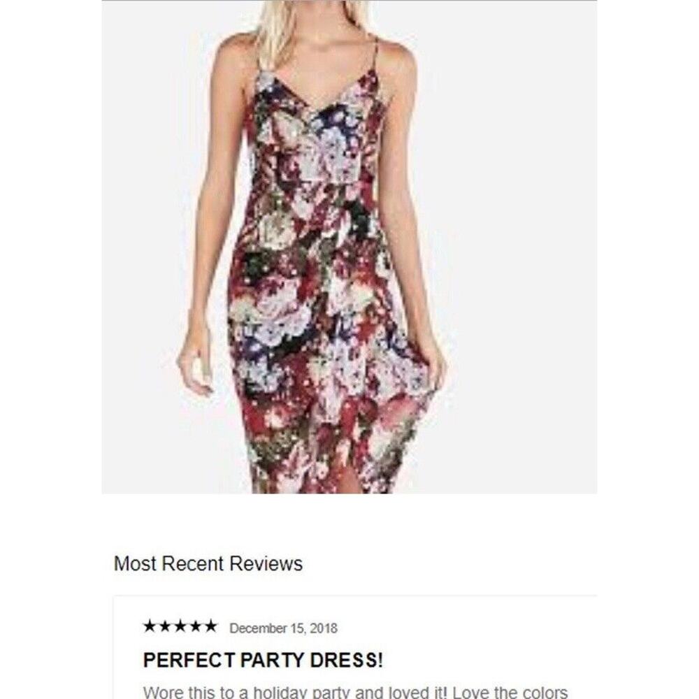 NWT Express Womens Multicolor Floral‎ Spaghetti Strap A-Line Dress Size Small
